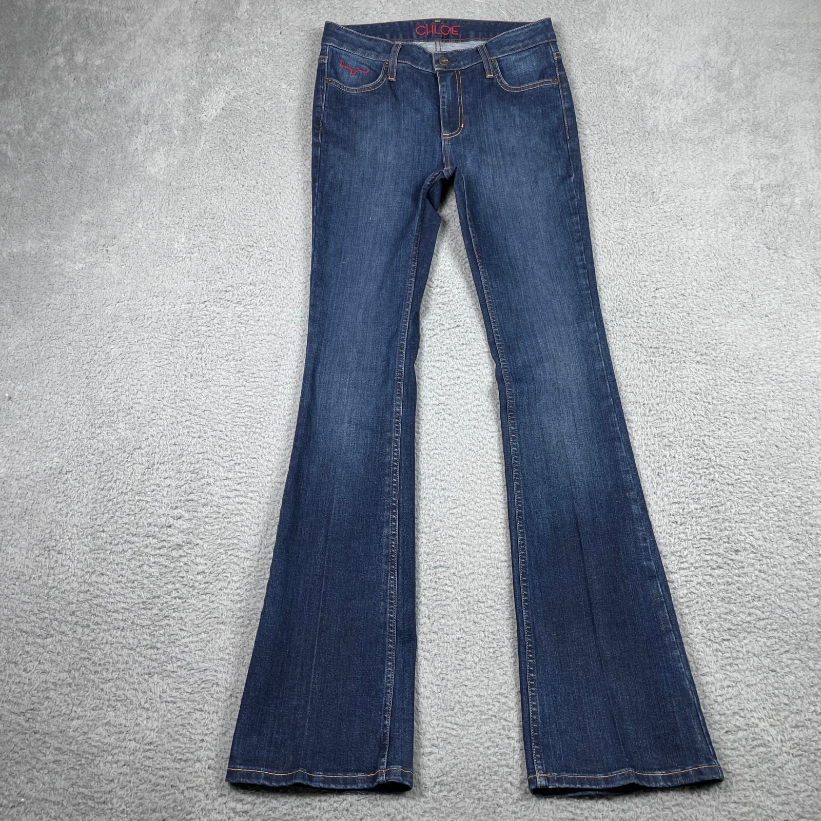 Kimes Ranch Chloe Flare Jeans Women 2/34 (Fits 27x33) Blue Denim Stretch Western